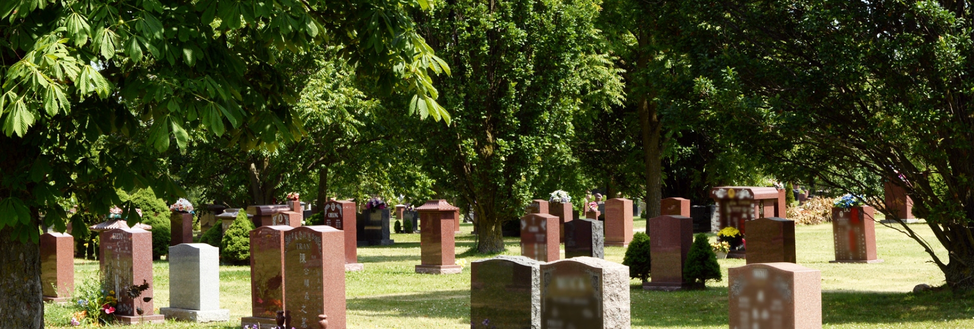 Upright markers at Elgin Mills Cemetery