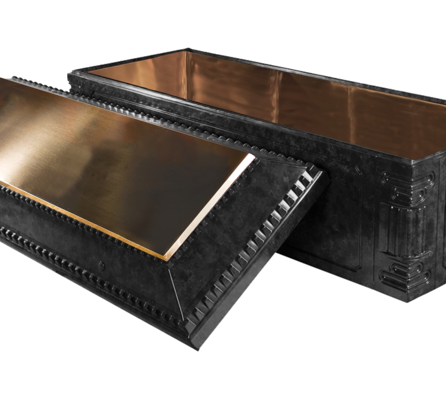 black marbled bronze vault