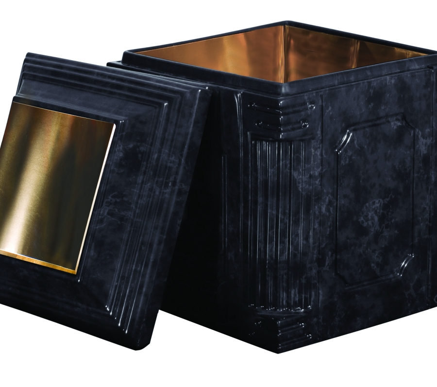 black marble urn vault