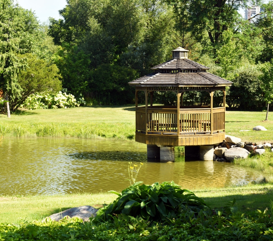 gazebo at pond