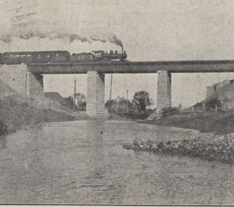a train crossing a bridge
