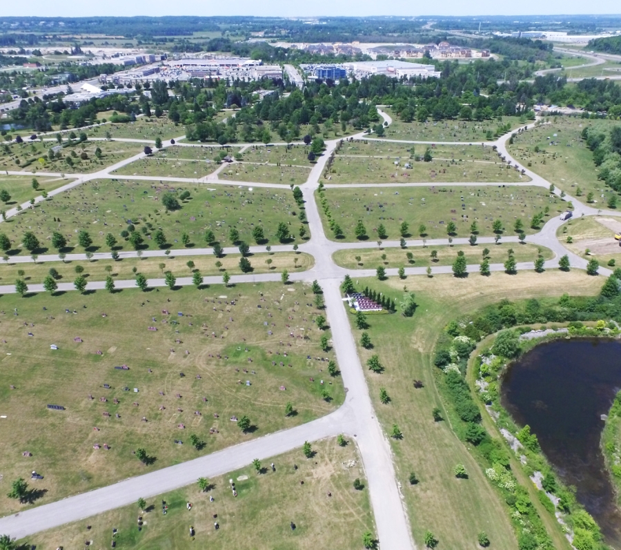 Arial view of Elgin Mills Cemetery