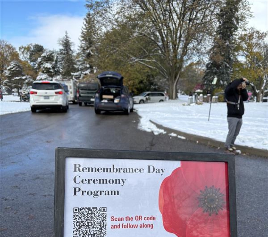 a remembrance day program on screen