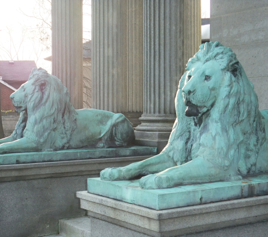 bronzed lions