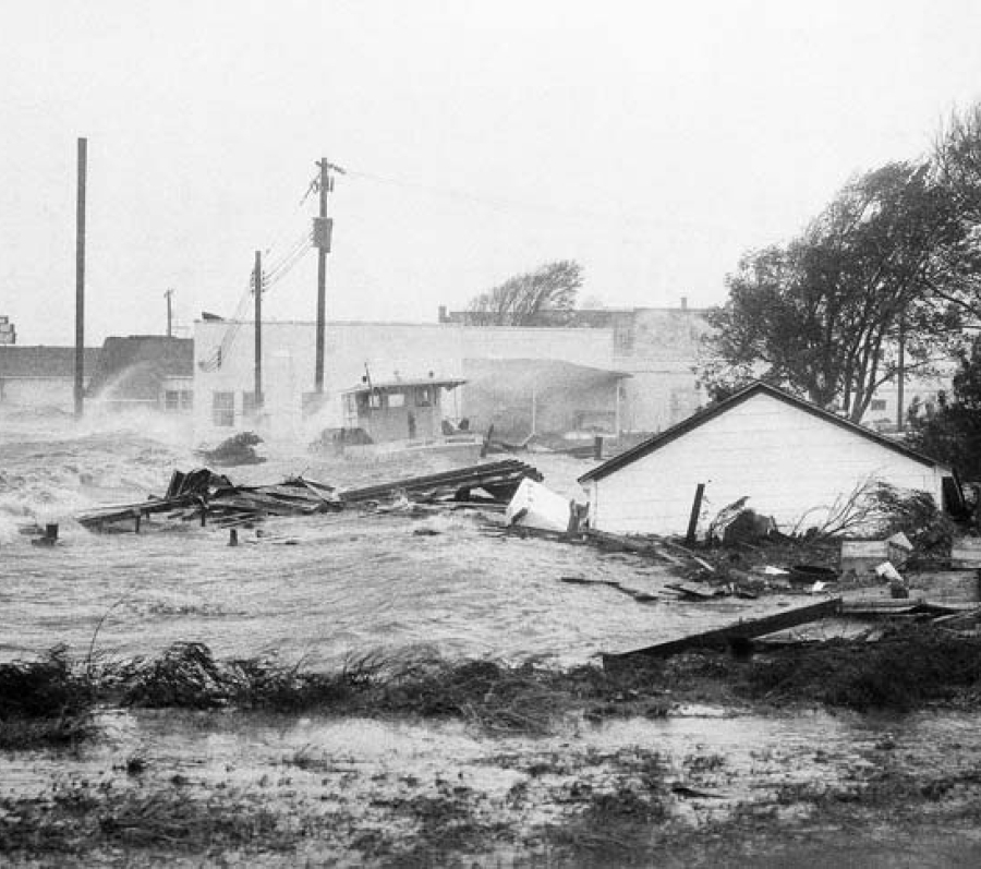 houses sinking in flood