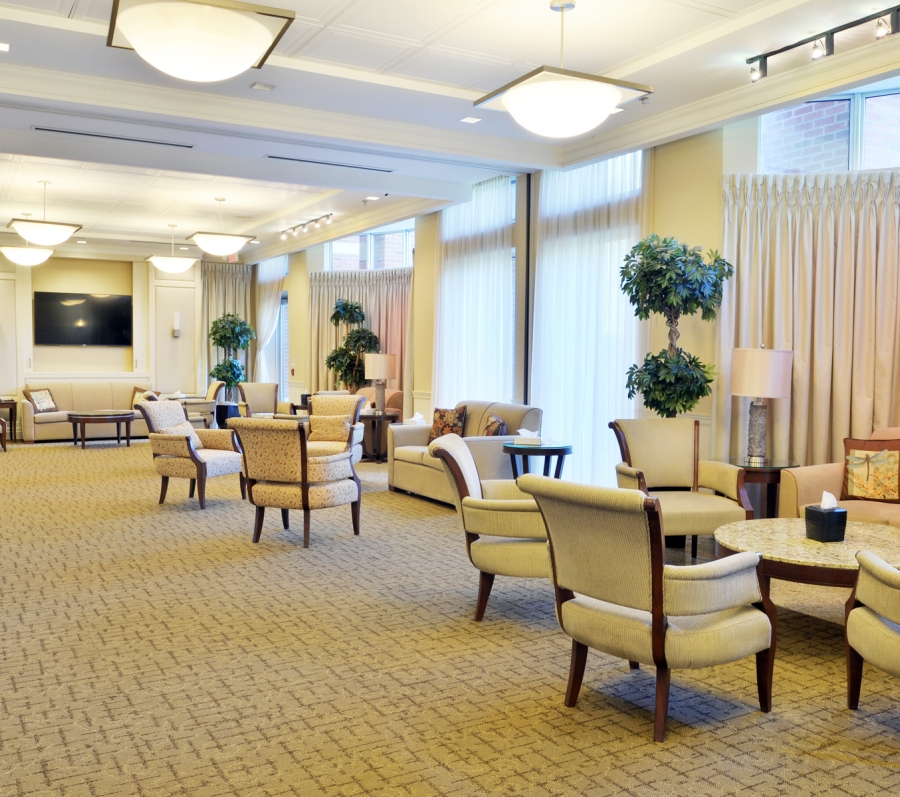 lounge area at Mount Pleasant Cemetery