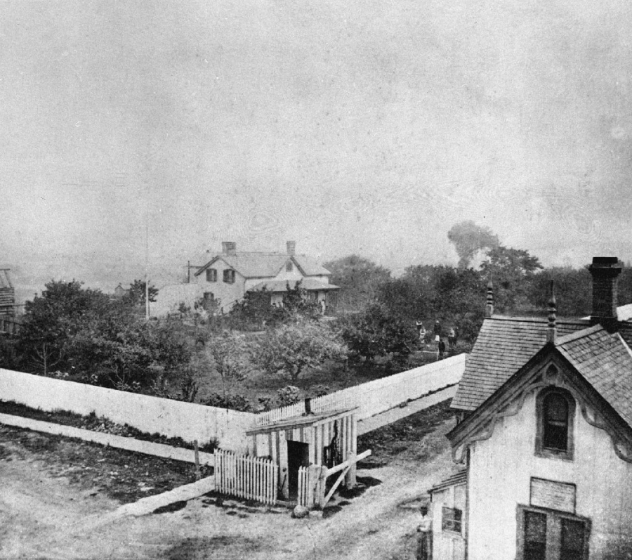 old building in black and white