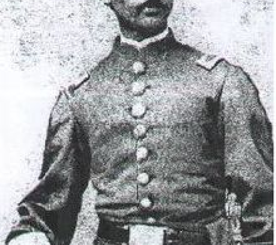 black man in soldier uniform