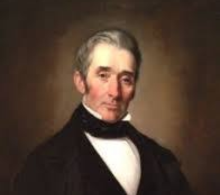 painting of a man in a black suit