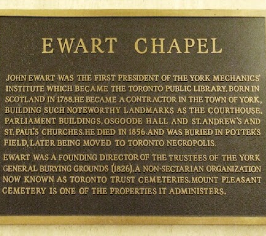 plaque that says ewart chapel