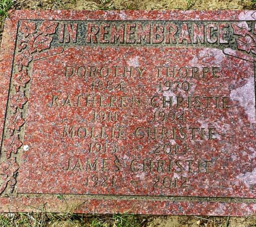 gravestone of Kay Christie
