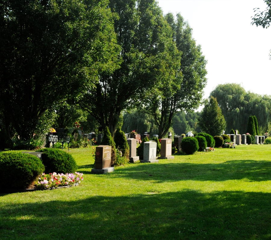 Graves and trees at Thornton Cemetery