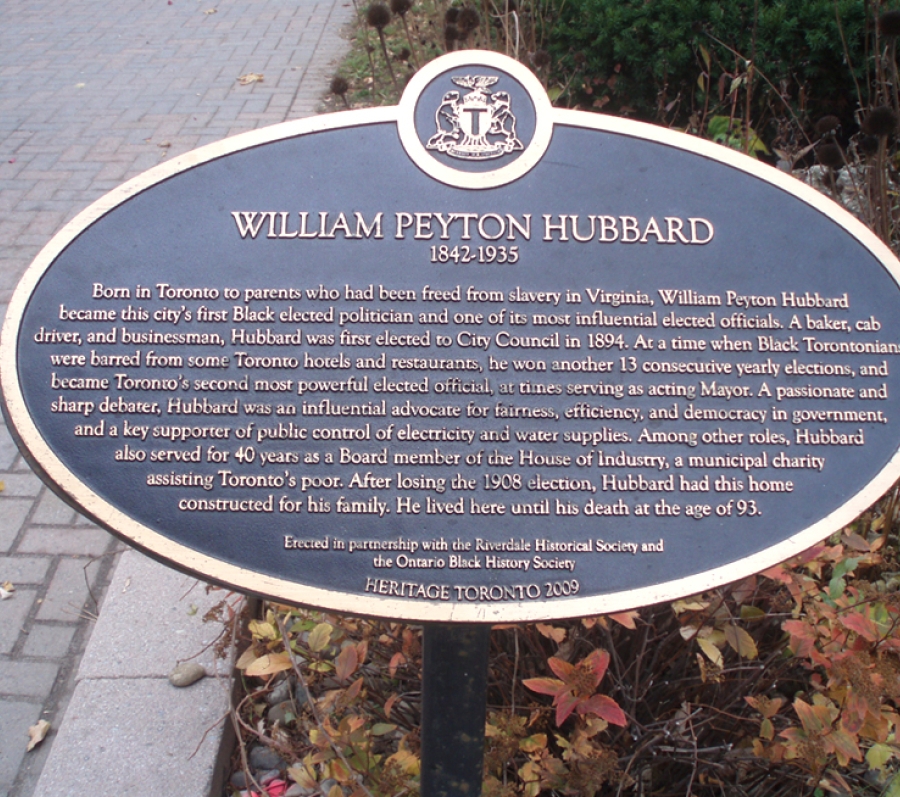 William Peyton Hubbard historical plaque