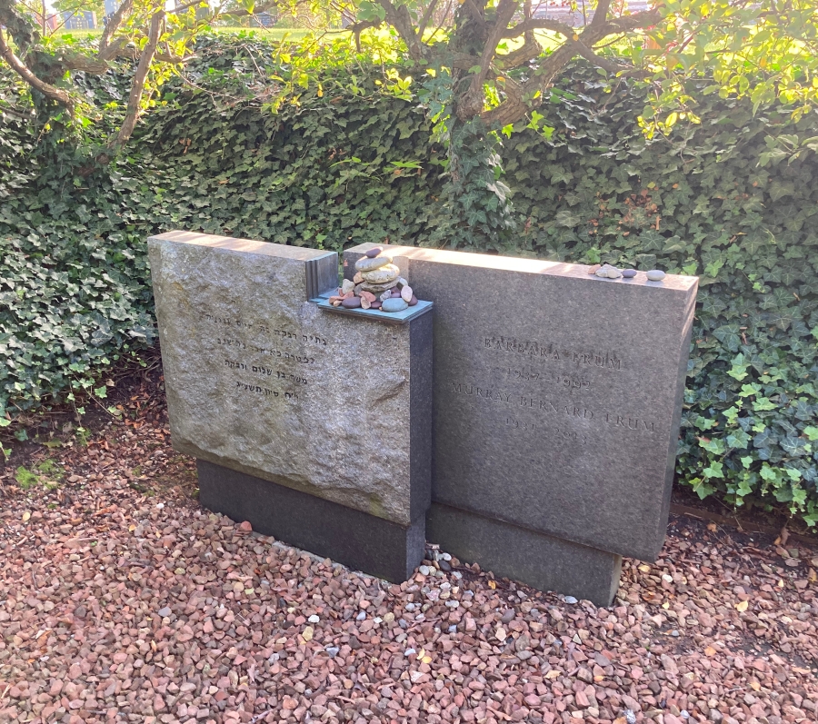 grave with flowers on top