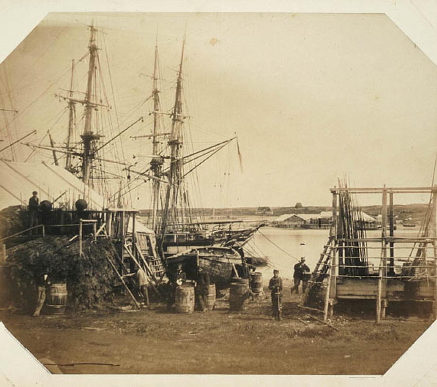 painting of old boats