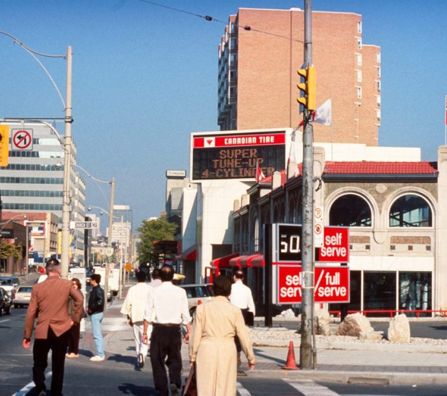 old Canadian Tire store at a busy intersection