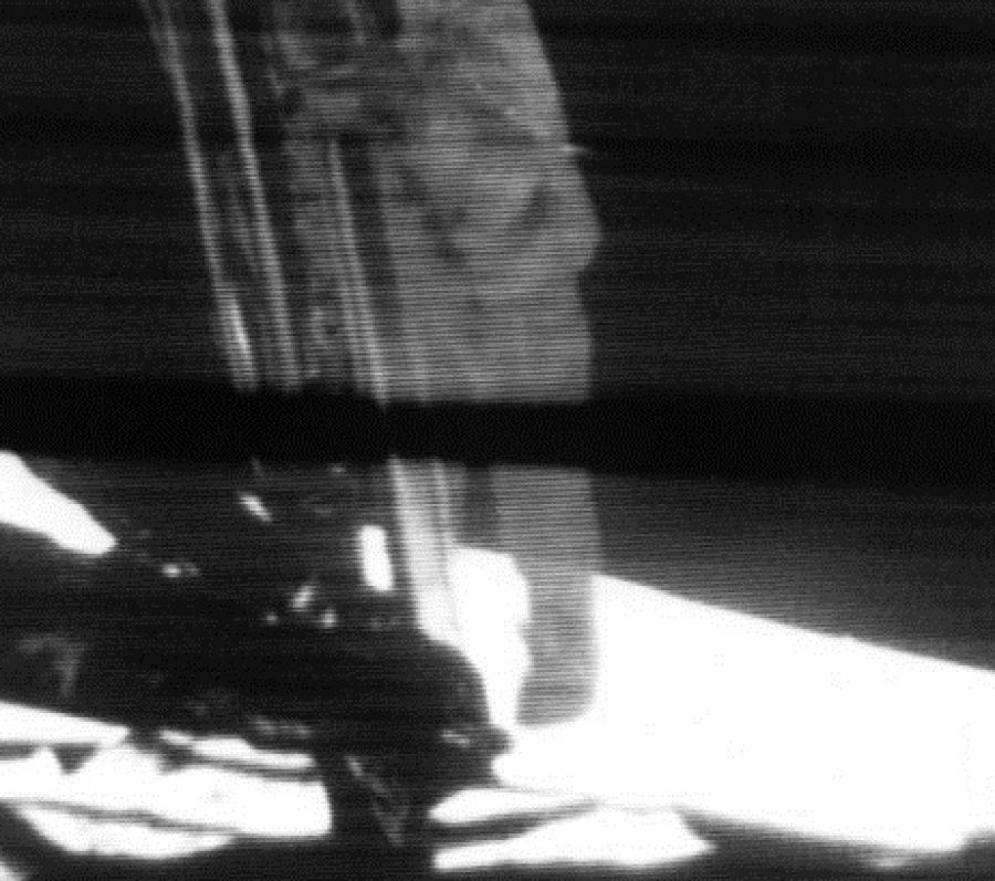 man's first step on the moon