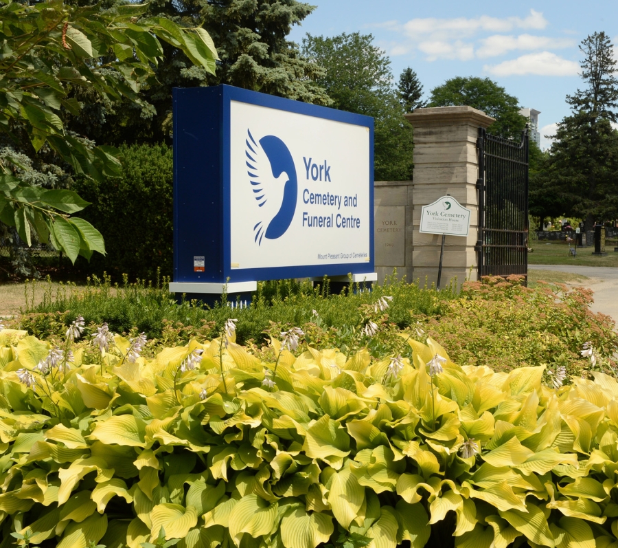 York Cemetery and Funeral Centre sign