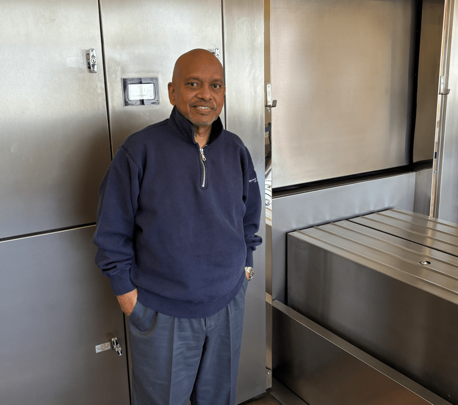 man at the crematorium