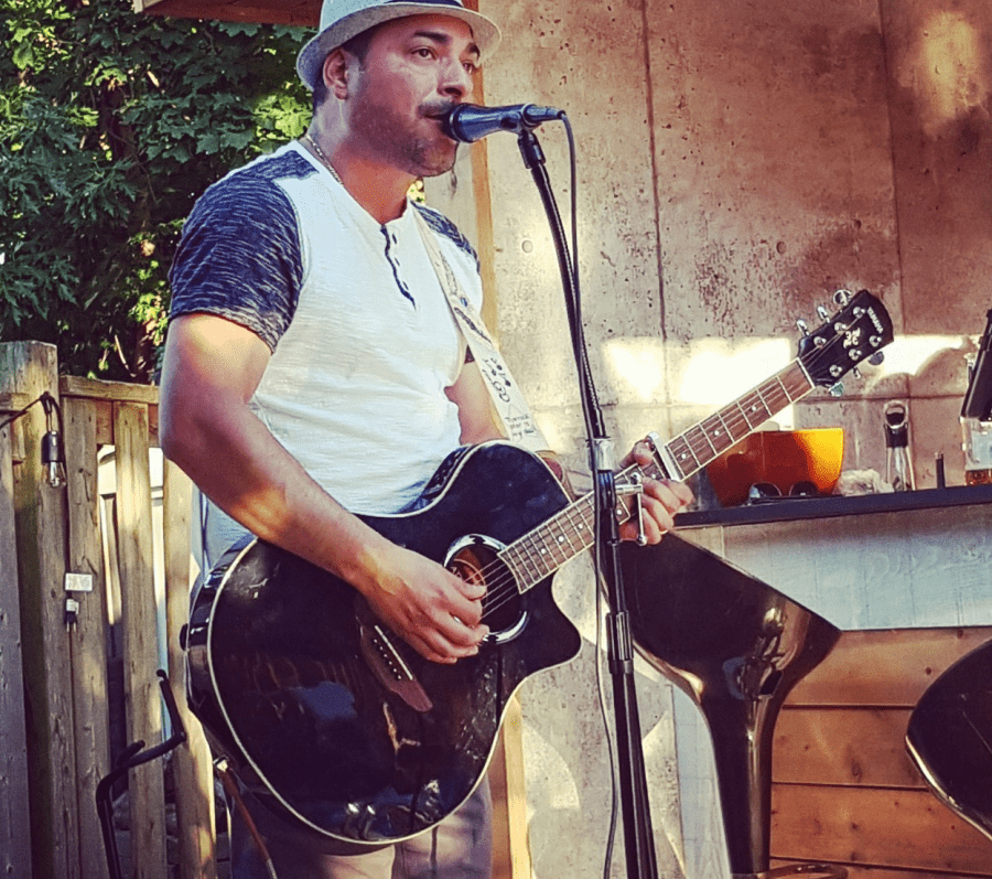 man playing the guitar