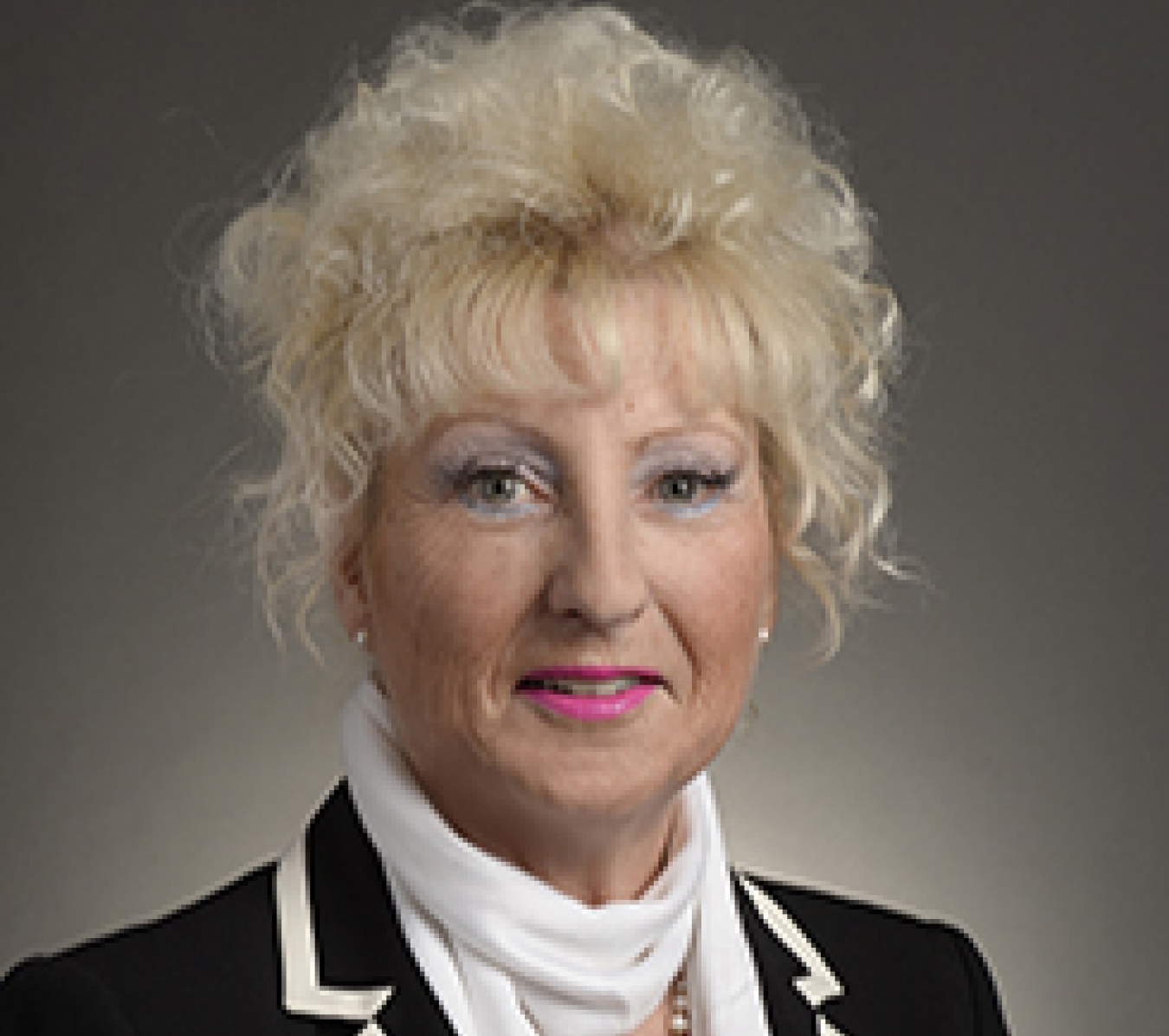 blond woman with lots of makeup