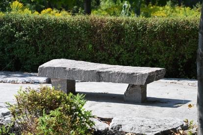 stone bench at duffin meadows