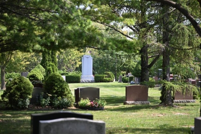 monuments among trees at Meadowvale