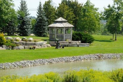 gazebo at pond