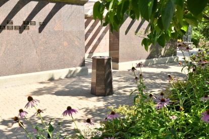 ossuary surrounded by trees at Meadowvale