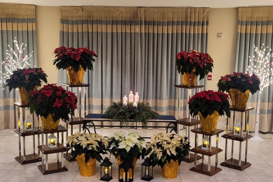 flowers and candle display