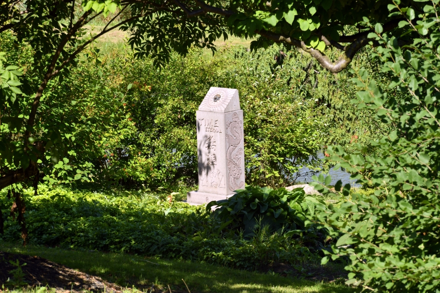sundial at beechwood surrounded by trees