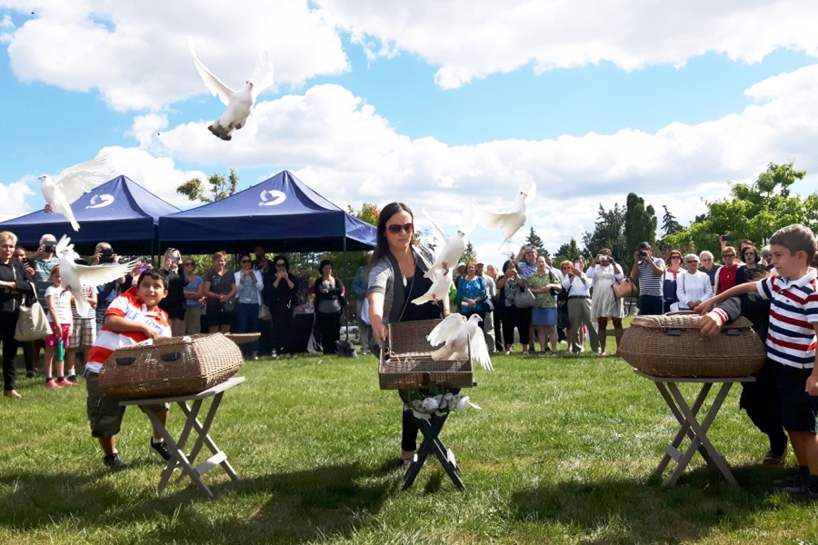 Dove Release During Beechwood's Annual Memorial Service