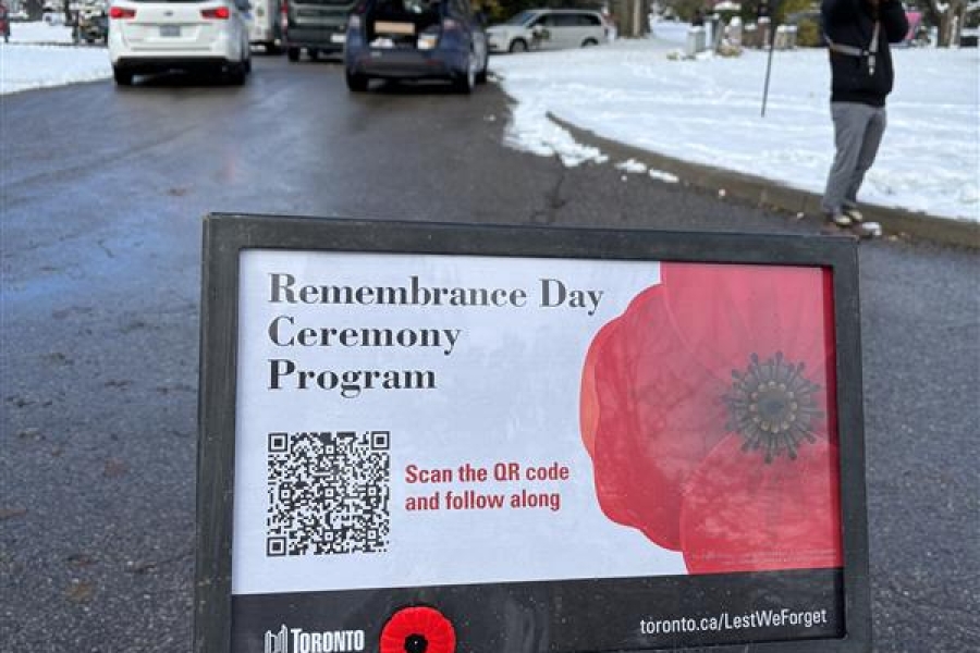 a remembrance day program on screen