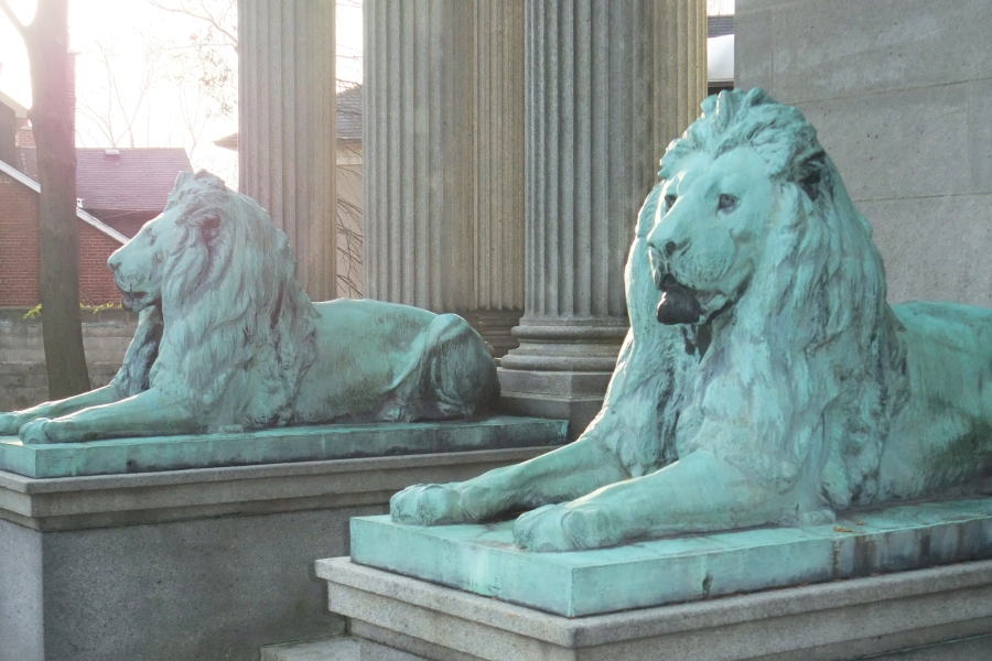 bronzed lions