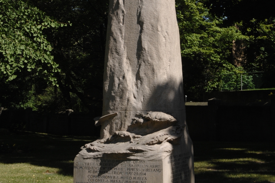 big granite monument with a cross