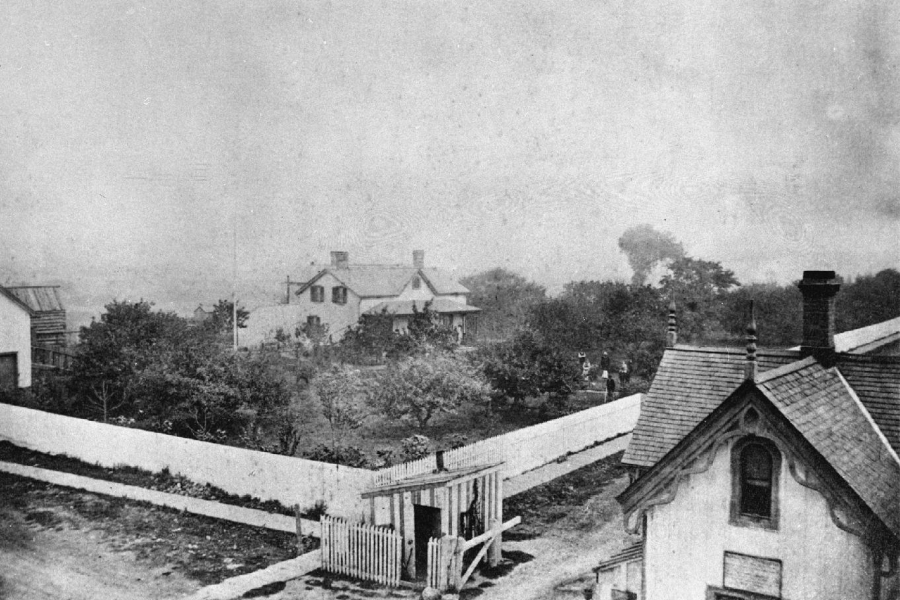 old building in black and white