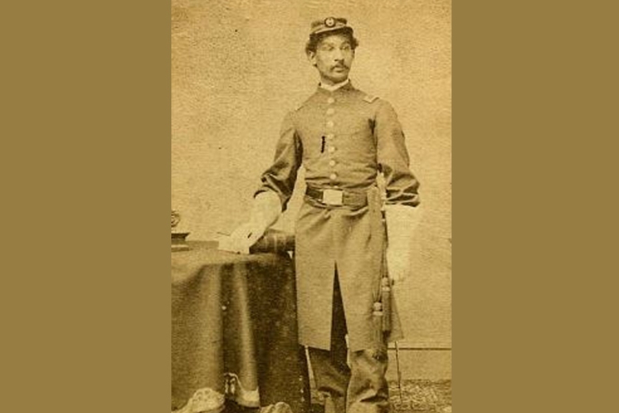 sepia image of black man in uniform