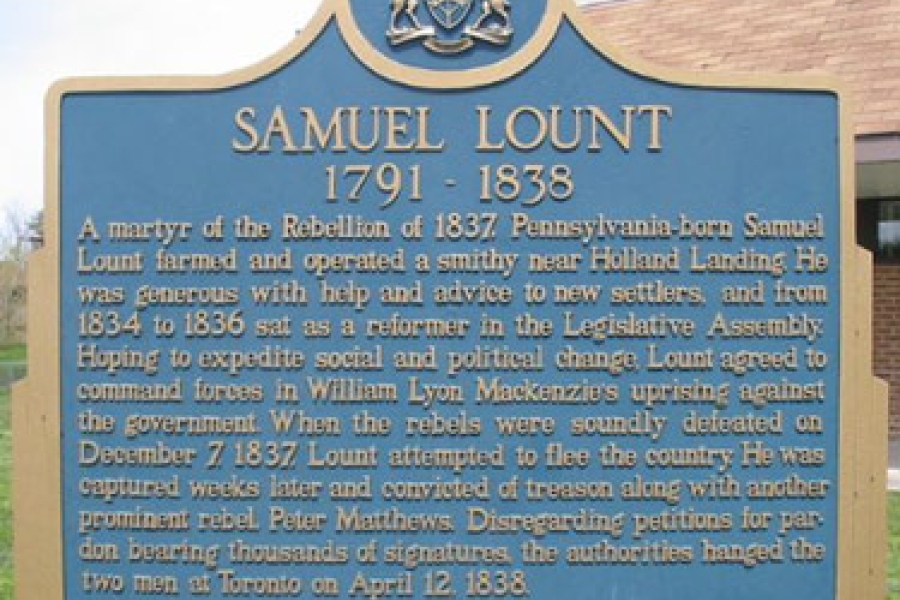 plaque about samuel lount