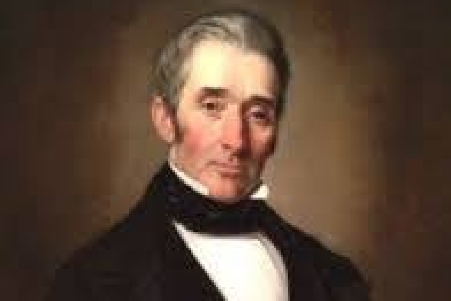 painting of a man in a black suit
