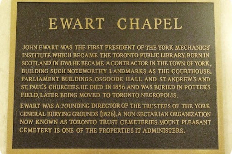 plaque that says ewart chapel