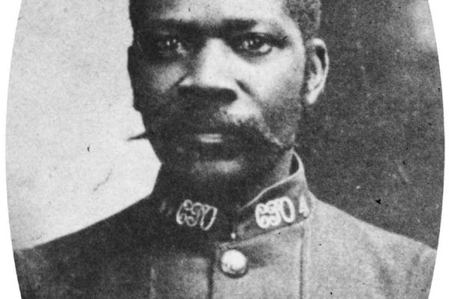 black man with a long mustache