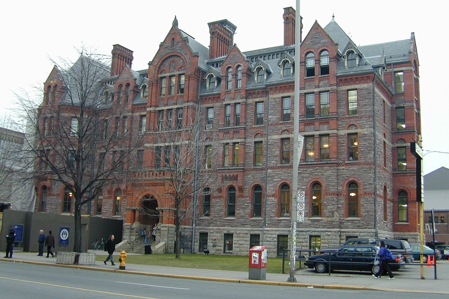 a big building with brick and stone