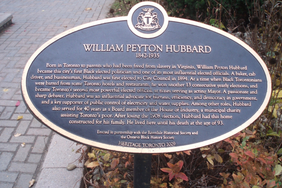 William Peyton Hubbard historical plaque