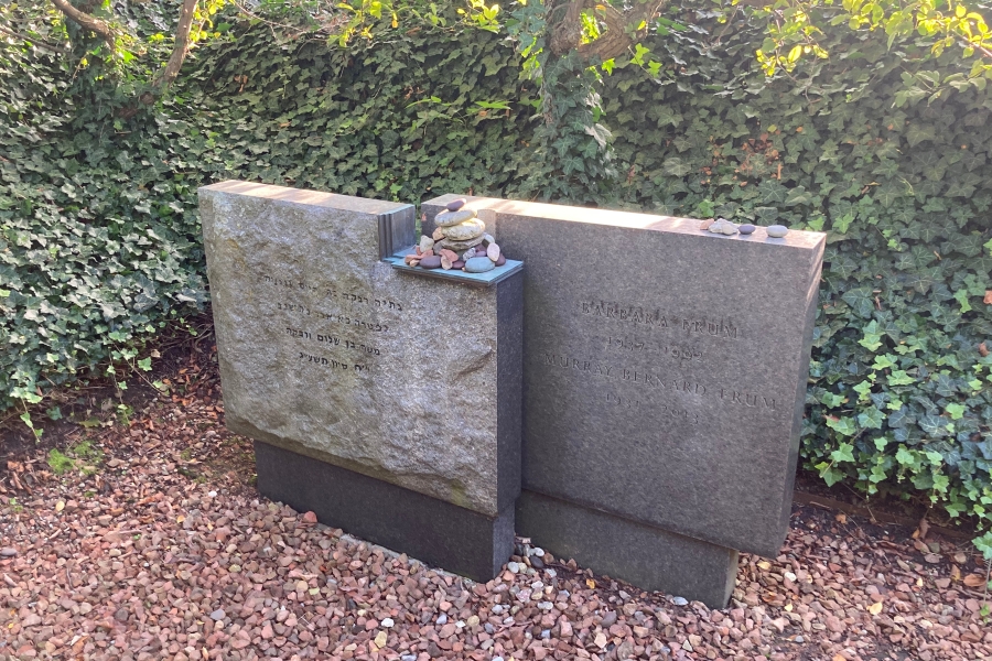 grave with flowers on top
