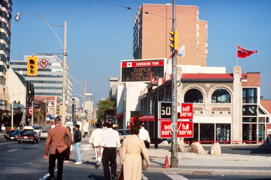old Canadian Tire store at a busy intersection