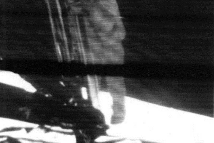 man's first step on the moon