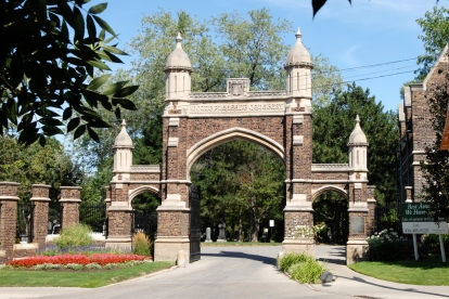 Peaceful view of Mount Pleasant Cemetery, Cremation and Funeral Centres, highlighting its tranquil grounds, mature trees, and historic memorials.