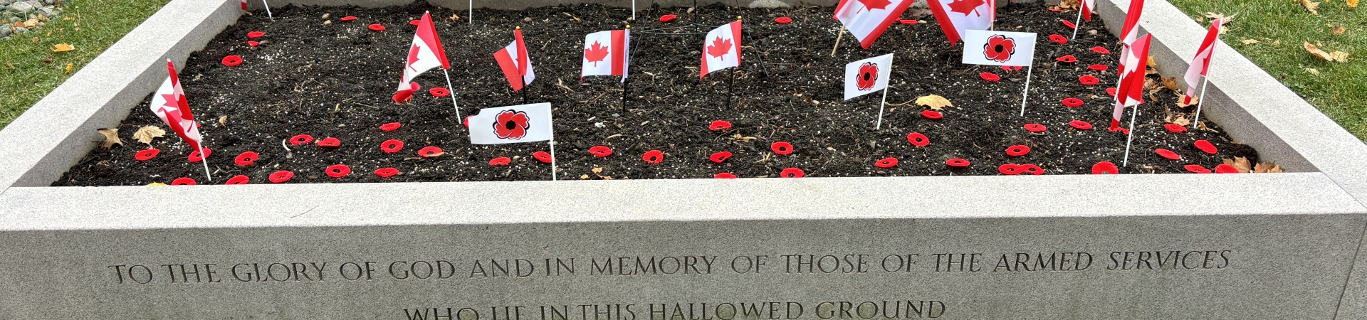 Canadians flags planted in a special box