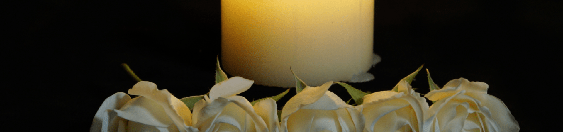 candle with flowers